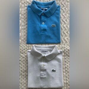 Lacoste Children’s Unisex Regular Fit Petit Pique Polo in Sky Blue, Size 8.